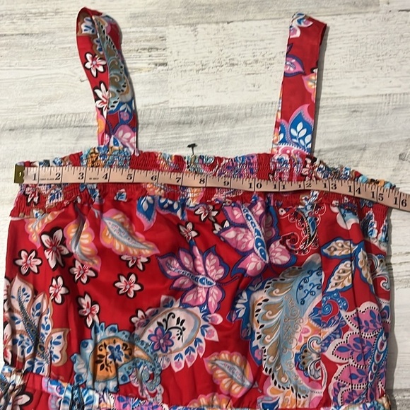 Talbots Red Pepper Multi Fantastic Paisley Fit and Flare Dress Size 12 petite - Picture 8 of 10